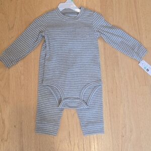 Carter's Gray Striped Bodysuit